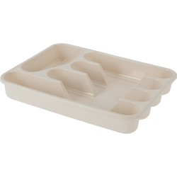 Excellent Houseware Bestekbak/keuken Organizer - 5-Vaks - Wit - 33,5 x 26,5 x 3,5 cm - Bestekbakken