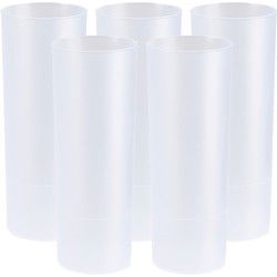Juypal longdrink glas - 12x - wit - kunststof - 330 ml - herbruikbaar - Drinkglazen