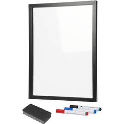 Memobord/schrijfbord - incl 5x stiften en wisser - 30 x 40 cm - Krijtborden
