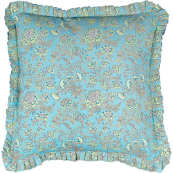 AMOENA  - Sierkussen - Turquoise - 45 x 45 cm - Katoen