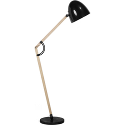 Beliani HETTON - Staande lamp-Zwart-Marmer, Eikenhout