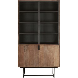 DTP Home Showcase Odeon No.2 high, 2x2 doors,220x120x40 cm, recycled teakwood