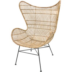 HKliving rotan stoel egg chair naturel in bohemian stijl 74x82x110cm