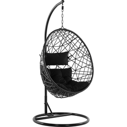 ALATRI - Hangstoel met standaard - Zwart - PE rotan