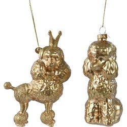 Hond glas l4.8b10h13.7 cm goud a2 kerst - Decoris