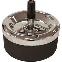 Bookwill Draai asbak - zwart chroom - 11,5 cm - draai asbak - Asbakken