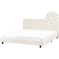Beliani ALBI - Tweepersoonsbed-Wit-Bouclé