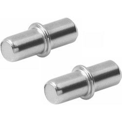 AMIG Kastplankdragers/steunen - 24x stuks - metaal - zilver - D5 x L16 mm - Plankdragers
