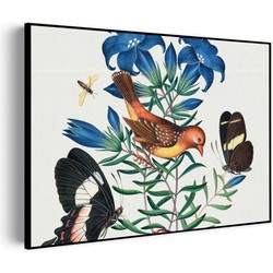 Muurwerken Akoestisch Schilderij - Prent Natuur Vogel en Bloemen 02 - Geluidsdempend Wandpaneel - Wanddecoratie - Geluidsisolatie - BASIC (AW 0.65) M (85X60)