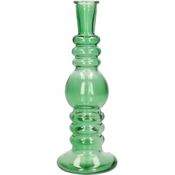 Ideas 4 Seasons Bloemenvaas Florence - groen glas - helder - D8,5 x H23 cm - Vazen