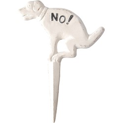 Esschert Design Hondenbordje - niet poepen - gietijzer - 33 cm - Tuinbeelden