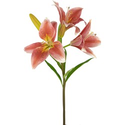 Kunstbloem Aziatische Lelie 66 cm oud roze