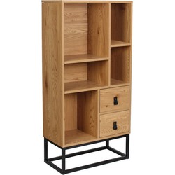 Bibliotheek Industriële Stijl 2 Lades 5 Nissen H120cm