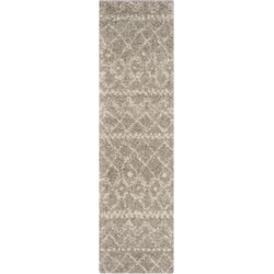 Safavieh Shaggy Indoor Woven Area Rug, Arizona Shag Collection, ASG750, in Grey & Ivory, 69 X 244 cm