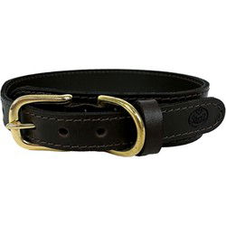 SAZZZ HALSBAND HOND PIONEER CLASSIC LEER DONKERBRUIN 32-39X3 CM