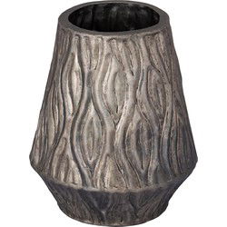 PTMD Bloempot Deandra - 24x24x28 cm - Aluminium - Zilver