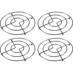 Pannen onderzetters - 2x - chroom metaal - Dia 17 cm - Panonderzetters
