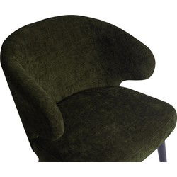 PTMD Eetkamerstoel Fiori - 57x56x80 cm - Hout - Groen
