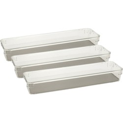 5Five Keuken lade organizer bakje - 3x - Tidy Smart - 9 x 32 x 4,5 cm - Bestekbakken