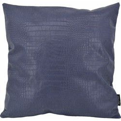 Croco Blauw | 45 x 45 cm | Kussenhoes | PU Leder