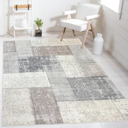 Vintage vloerkleed - Burano Patchwork Grijs/Taupe - 160 X 230 CM