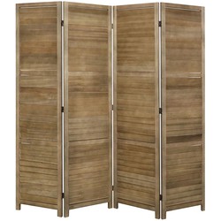 LW Collection LW Collection Kamerscherm 4 panelen hout bruin 170x160cm - paravent - scheidingswand