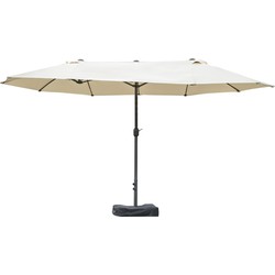 4goodz Outsunny Duo-parasol met Parasolvoet - XL 460x270 cm - Creme