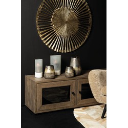 PTMD Windlicht Conree - 15x15x28 cm - Glas - Wit