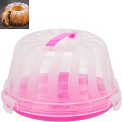 Relaxdays relaxdays taartdoos voor tulband - tulband bewaardoos - rond - taartbox - cakedoos roze