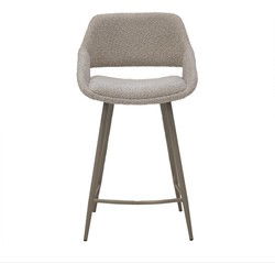 Barstoel Stof Beige - Zithoogte	65cm - 50x50x97cm - Jess - Set van 2