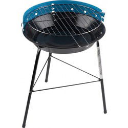 Houtskool Barbecue - rond - D33 x H43 cm - blauw - BBQ - driepoot - Houtskoolbarbecues