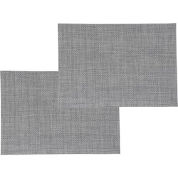 Set van 6x stuks placemats uni grijs texaline 50 x 35 cm - Placemats