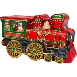 Christmas train tin filled