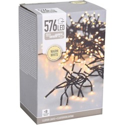 Clusterverlichting warm wit buiten 576 lampjes 400 cm - Kerstverlichting kerstboom