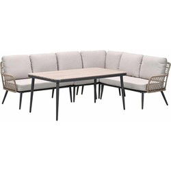 Garden Impressions Kalibo hoek lounge dining set R 4-delig - donker grijs