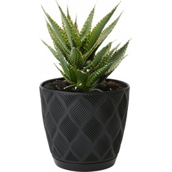 Form Plastic Plantenpot/bloempot New Age - kunststof - zwart - D19 x H17 cm - Plantenpotten