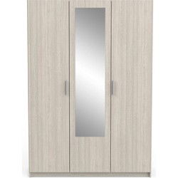 Kledingkast 3 Deuren 1 Spiegel met Kledingstang L133,5 cm - Pricy3