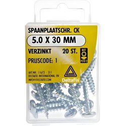 Spaanpl.schr. ck 5.0x30mm 20st