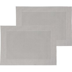 Set van 6x stuks placemats grijs texaline 50 x 35 cm - Placemats