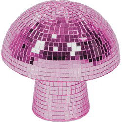 Ornament - Disco -Mushroom - Glass - Pink- 14x14x14cm