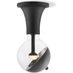 Move Me plafondlamp Horn - zwart / Sphere 5,5W - zwart zilver