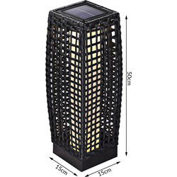 Solar tuinlamp wicker hoogte 50cm
