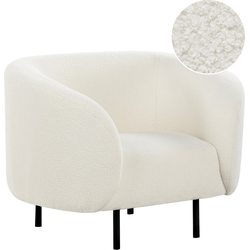 Beliani LOEN - Fauteuil-Wit-Bouclé