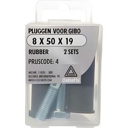 Giboplug 8x50 19 rubber 2 sets