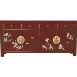 Fine Asianliving Chinees Dressoir Scarlet Rouge Handbeschilderd -