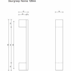 Deurgreep Hennie - zwart - 128 mm - Industrieel - Handgreep - Kastgreep - Ladegreep