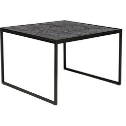 Bijzettafel Zwart Teakhout Vierkant Britt 60x60 cm