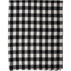 Clayre & Eef Plaid  130x170 cm Zwart Wit Polyester Deken