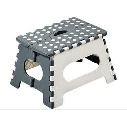 Opvouwbaar opstapje - wit/grijs - 35 x 22 cm - opstapkrukje/toiletkrukje - Huishoudkrukjes
