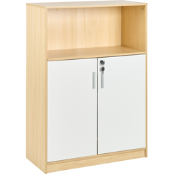 ZEHNA - Archiefkast met plank - Lichtbruin/Wit - Vezelplaat